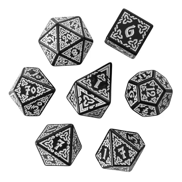 Coat of Arms - Acrylic Pattern Dice (Celtic Knot) - White