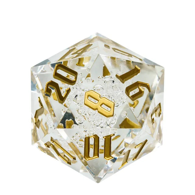 Coat of Arms - Acrylic 55mm D20 Dice - Jade-Bronze
