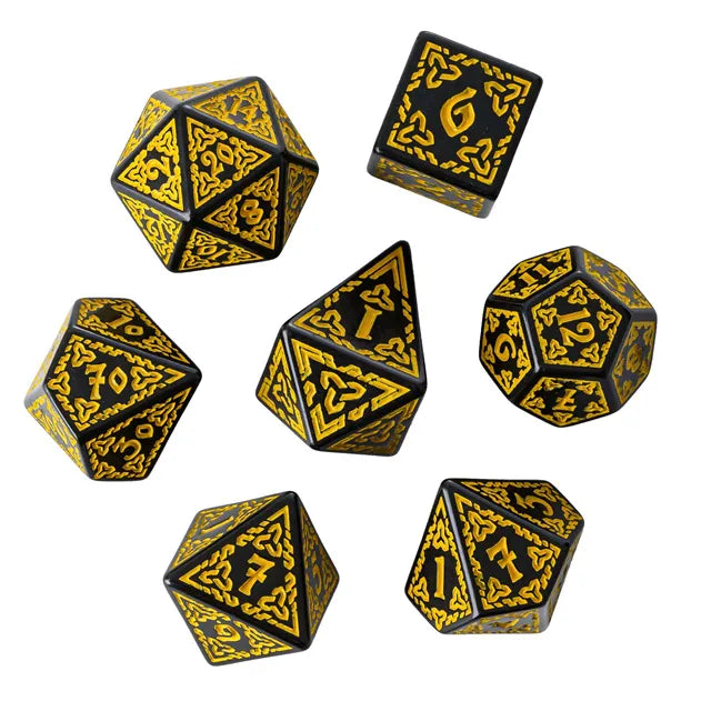 Coat of Arms - Acrylic Pattern Dice (Celtic Knot) - Yellow