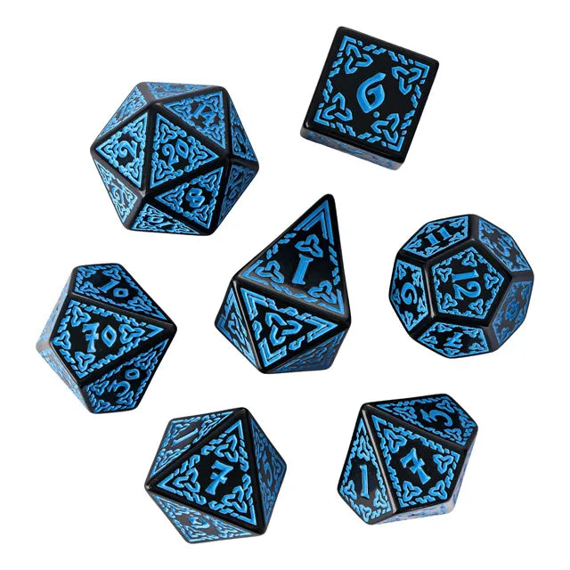 Coat of Arms - Acrylic Pattern Dice (Celtic Knot) - Blue