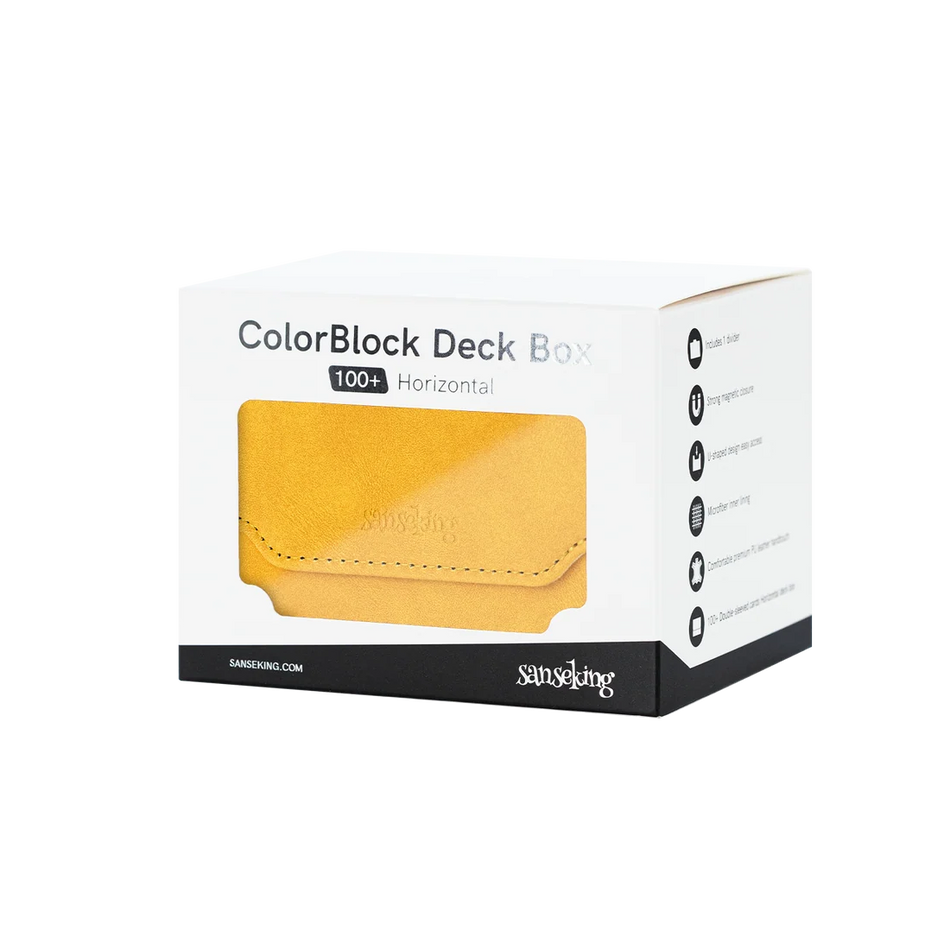 Sanseking - Horizontal Color-Block Pu Deck Box Yellow with 1 Divider