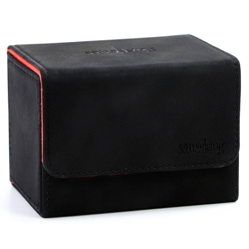 Sanseking - Horizontal Color-Block Pu Deck Box Black with 1 Divider