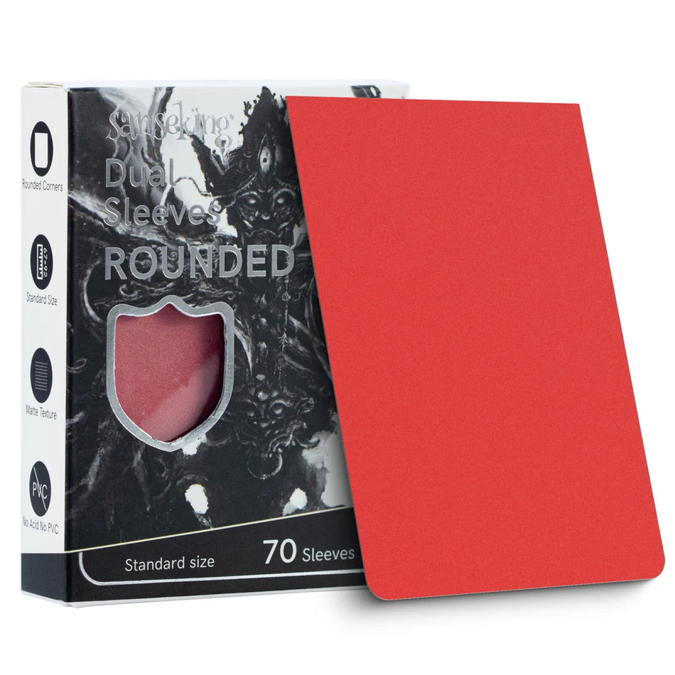 Sanseking - ROUNDED Double Sleeves Standard Size - Red