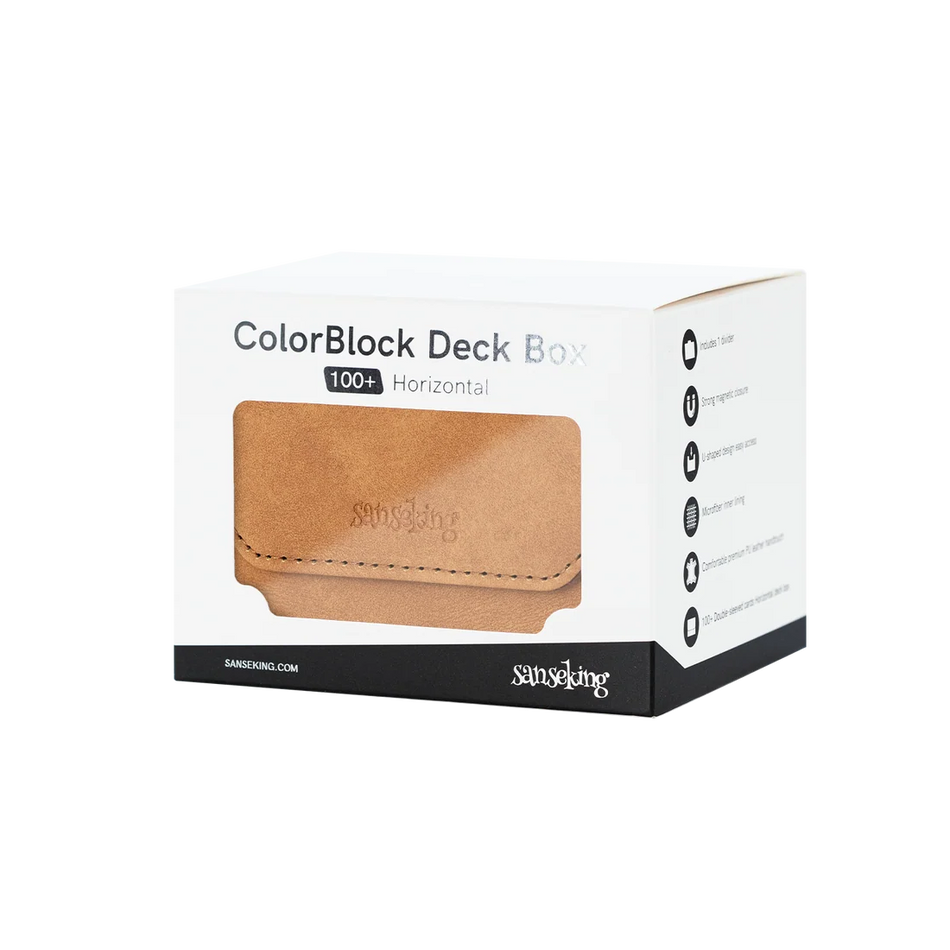 Sanseking - Horizontal Color-Block Pu Deck Box Brown with 1 Divider