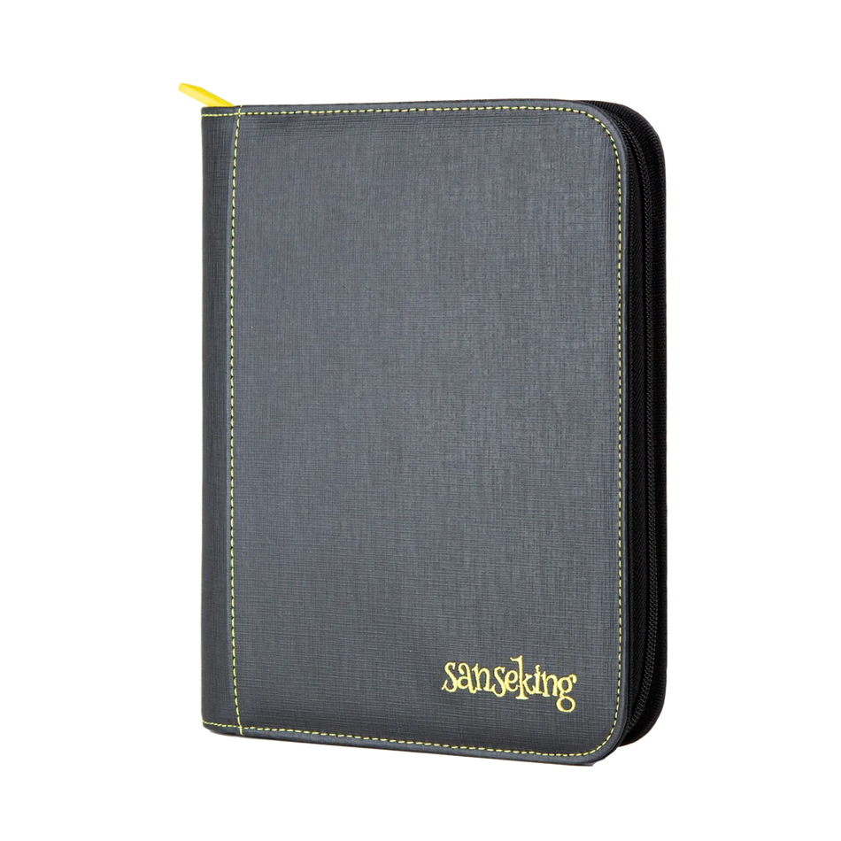 Sanseking - Black Grid 4-Pocket PU Binder with Waffle Pages