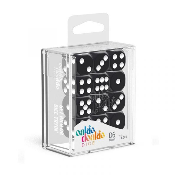 Oakie Doakie Dice D6-Solid 12mm (36) Black