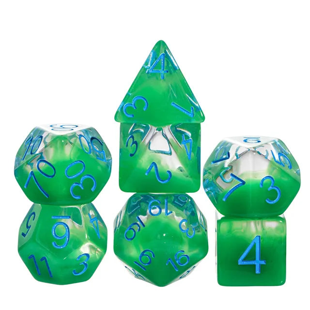 Coat of Arms - Resin Swirl Translucent Dice - Green