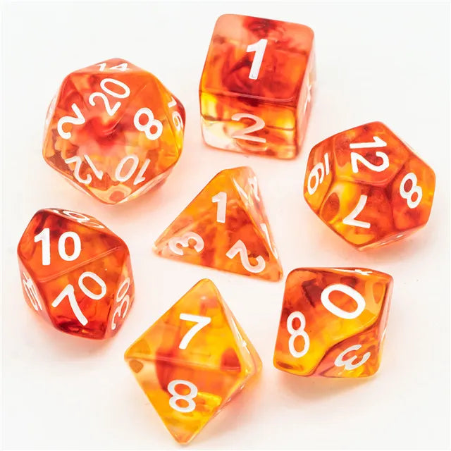 Coat of Arms - Imitated Colored glaze Resin Dice for DND RPG MTG - Red-Yellow
