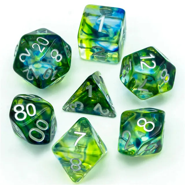 Coat of Arms - Imitated Colored glaze Resin Dice for DND RPG MTG - Blue-Green