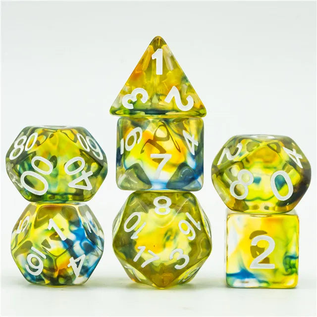 Coat of Arms - Imitated Colored glaze Resin Dice for DND RPG MTG - Yellow-Green