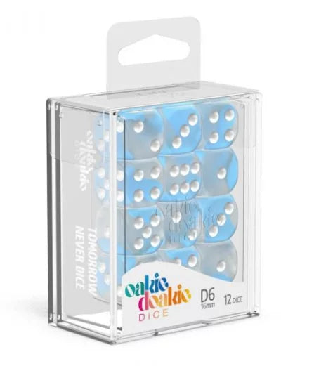 Oakie Doakie Dice D6 Dice 16mm Glow in the Dark - Arctic (12)