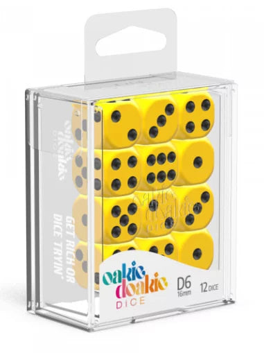 Oakie Doakie Dice D6 Dice 16mm Solid - Yellow (12)
