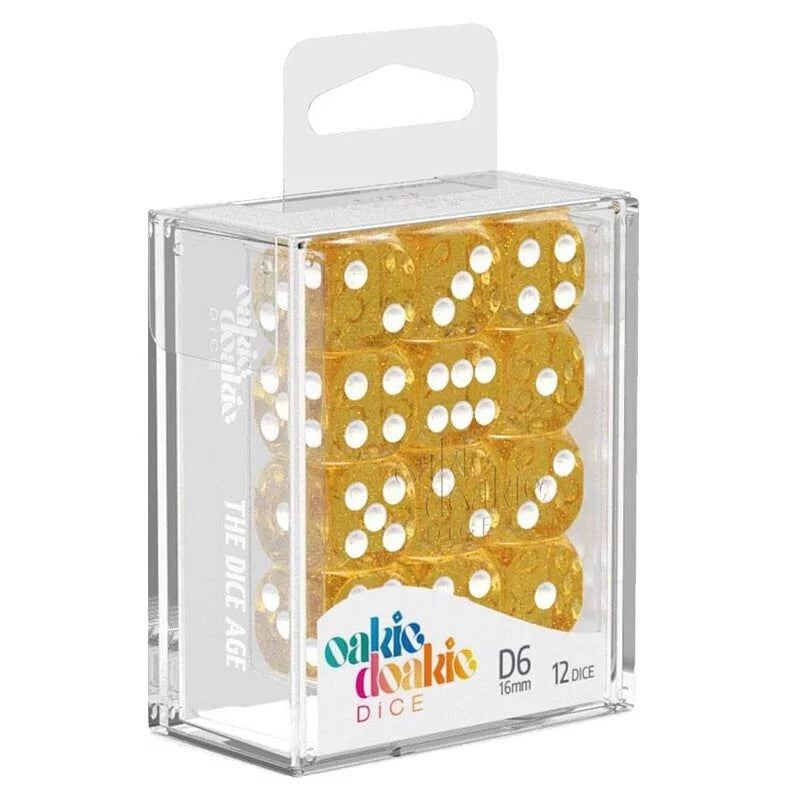 Oakie Doakie Dice D6 Dice 16mm Speckled - Orange (12)