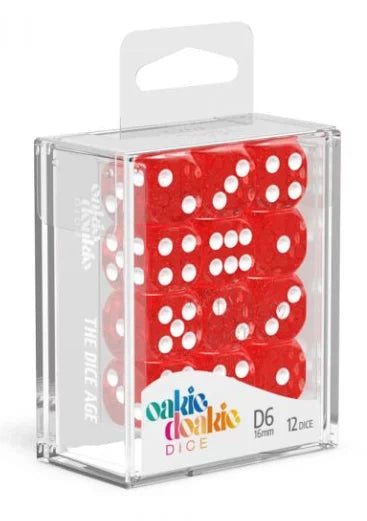 Oakie Doakie Dice D6 Dice 16mm Speckled - Red (12)