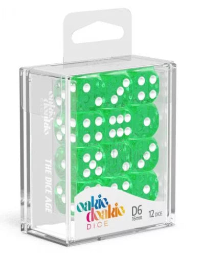 Oakie Doakie Dice D6 Dice 16mm Speckled - Green (12)