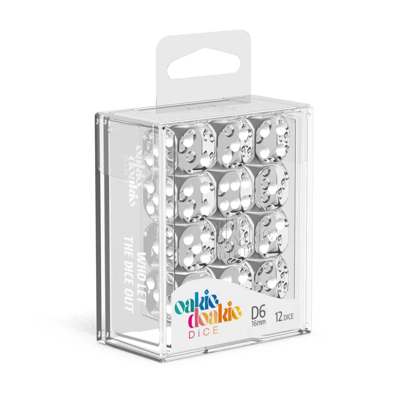 Oakie Doakie Dice D6 Dice 16mm Translucent - Clear (12)