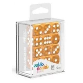 Oakie Doakie Dice D6 Dice 16mm Marble - Orange (12)