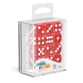 Oakie Doakie Dice D6 Dice 16mm Marble - Red (12)