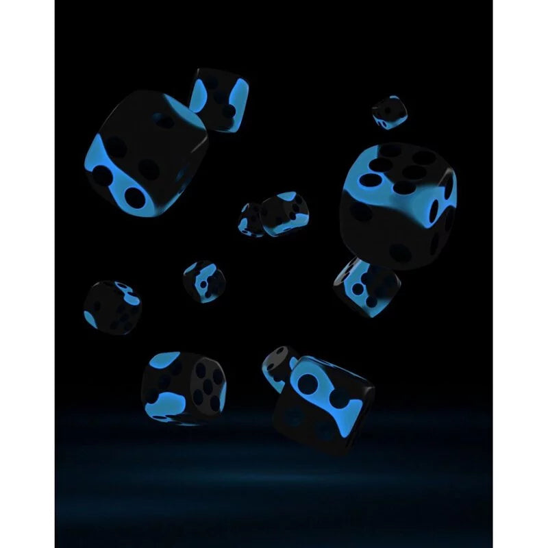 Oakie Doakie Dice D6 Dice 12mm Glow in the Dark - Deep Ocean (36)