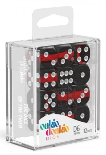 Oakie Doakie Dice D6 Dice 16mm Enclave - Ruby (12)