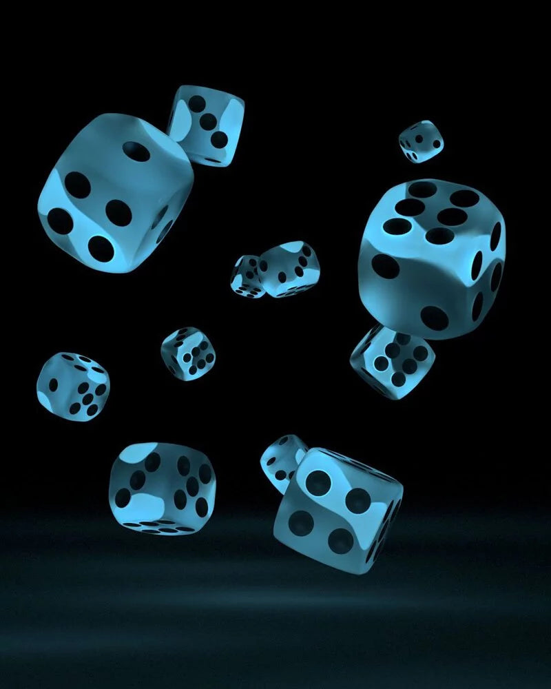 Oakie Doakie Dice D6 Dice 12mm Glow in the Dark - Arctic (36)