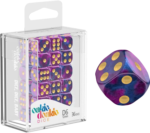 Oakie Doakie Dice D6 Dice 12mm Gemidice - Amethyst (36)