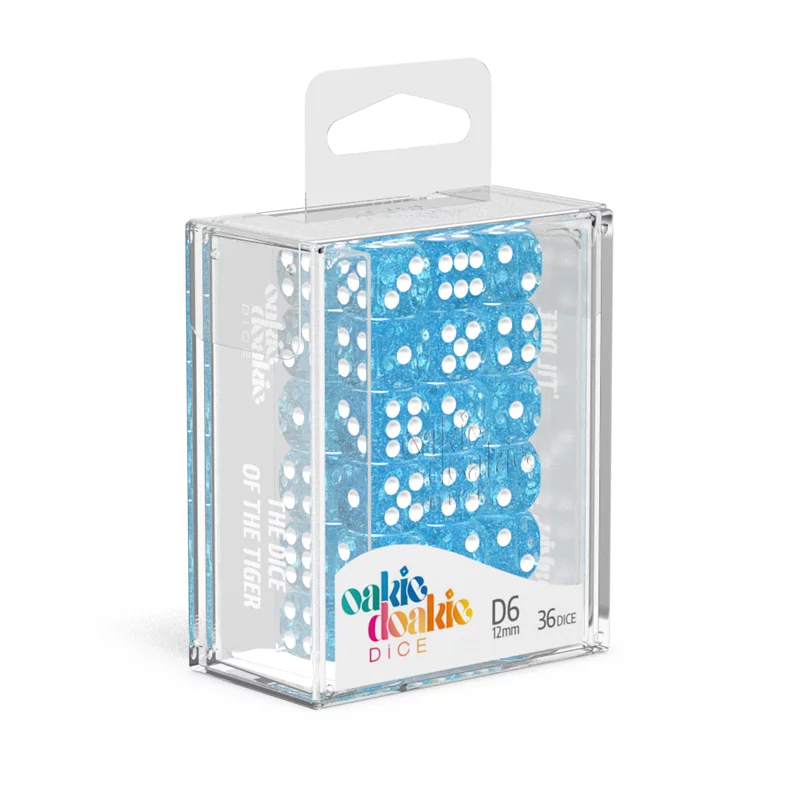 Oakie Doakie Dice D6 Dice 12mm Speckled - Light Blue (36)