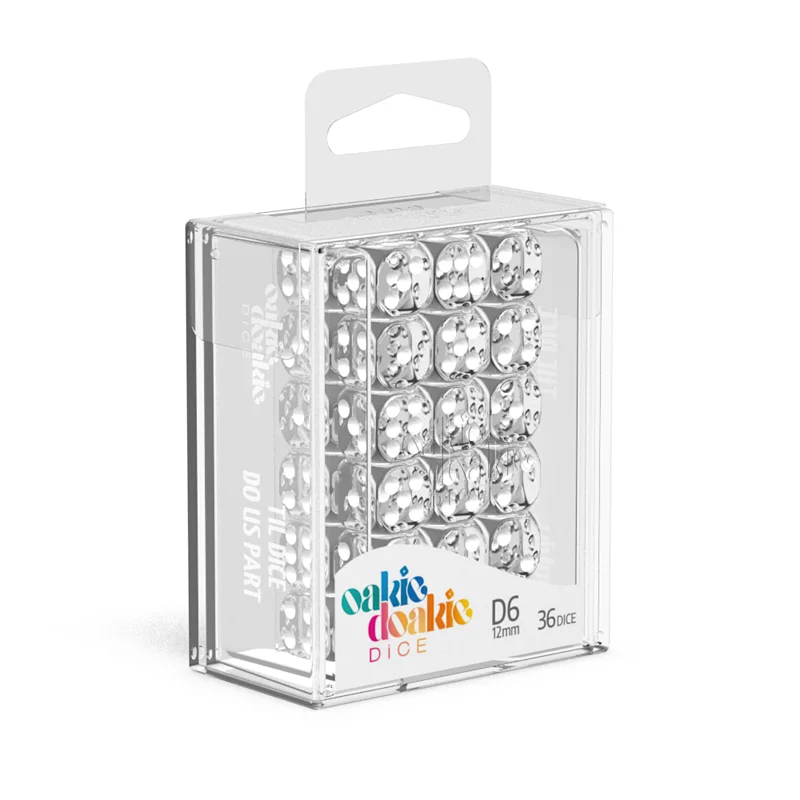 Oakie Doakie Dice D6 Dice 12mm Translucent - Clear (36)