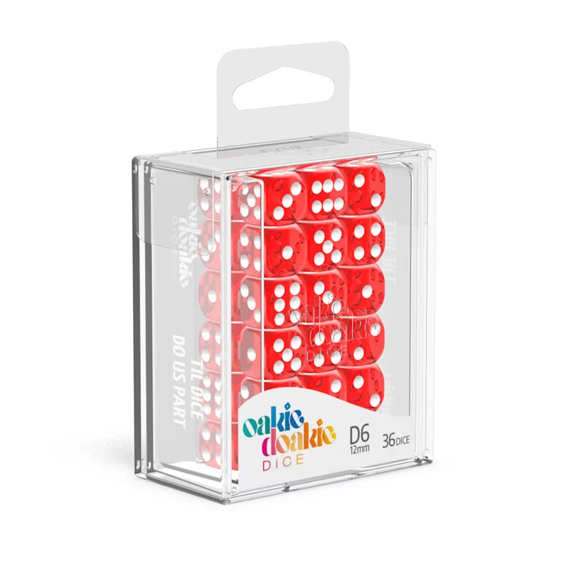 Oakie Doakie Dice D6 Dice 12mm Translucent - Red (36)