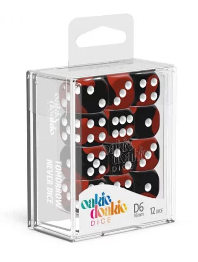 Oakie Doakie Dice D6 Dice 16mm Glow in the Dark - Lava (12)