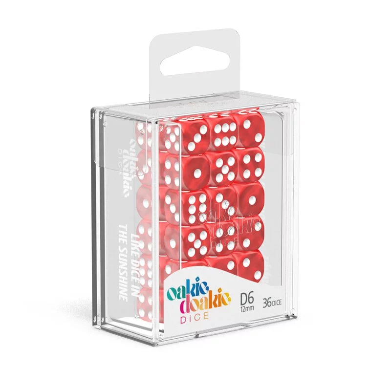Oakie Doakie Dice D6 Dice 12mm Marble - Red (36)