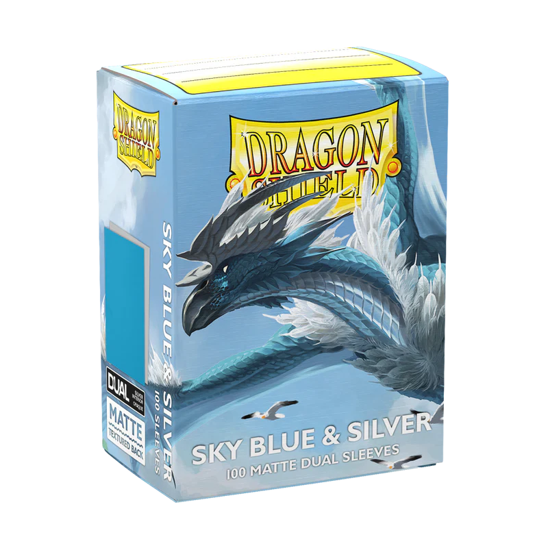 Dragon Shield - Sky Blue & Silver - Matte Dual Sleeves
