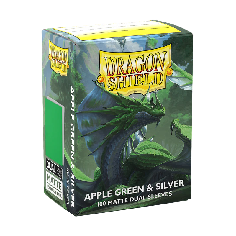 Dragon Shield - Apple Green & Silver - Matte Dual Sleeves
