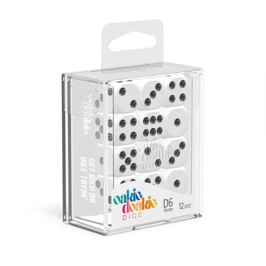 Oakie Doakie Dice D6 16mm Set (Solid White)