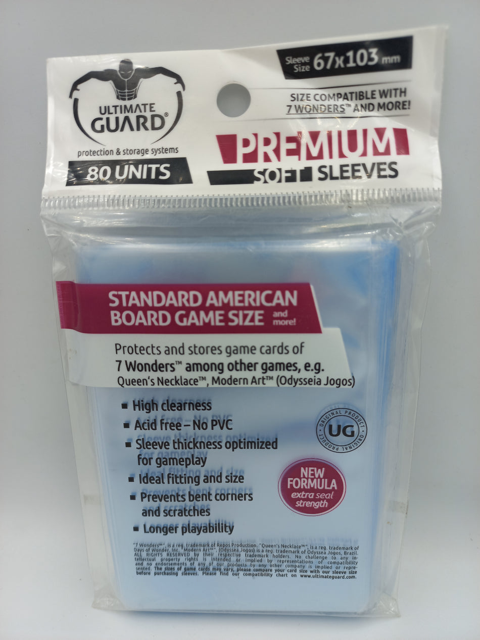 Ultimate Guard - Standard American Board Game Size Premium 67x103 - 80 Counts