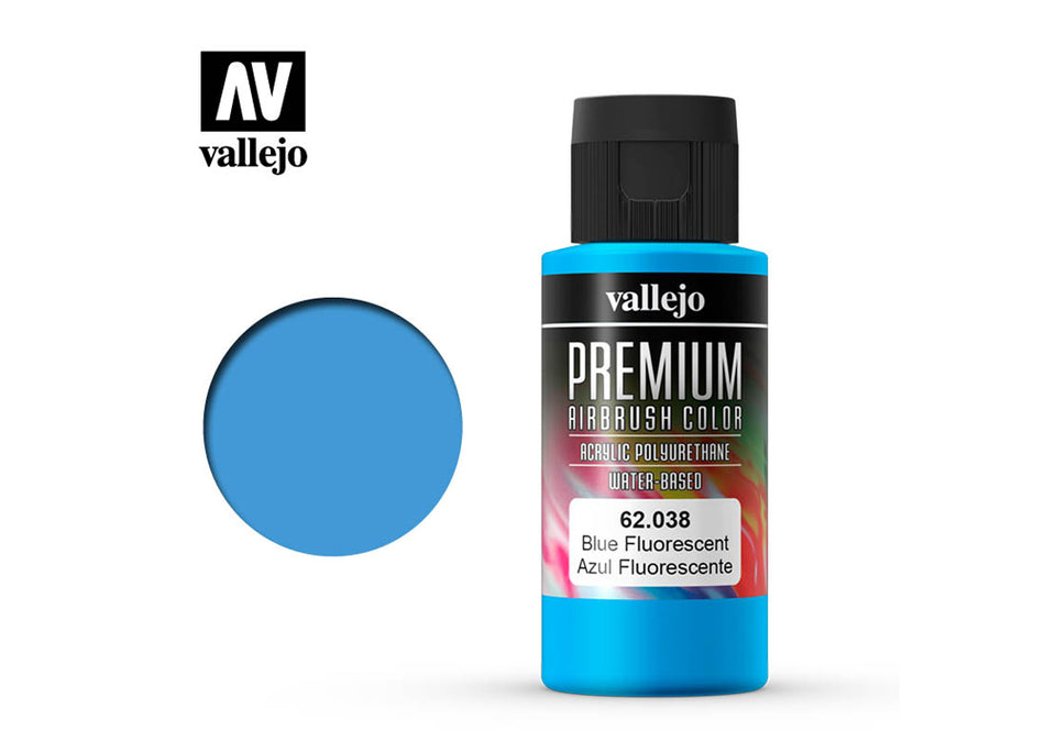 Vallejo - Premium Airbrush Color - Fluorescent Blue 60ml