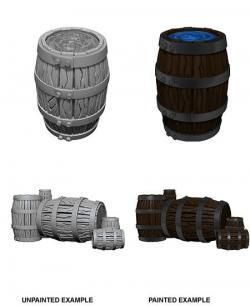 Wizkids Deep Cuts Unpainted Miniatures: Barrels & Pile of Barrels