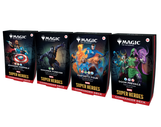 Magic: The Gathering Marvel Super Heroes Commander Deck Set - Includes All 4 Decks (Avengers Assemble, Wakanda Forever, The Fantastic Four, Doom Prevails)