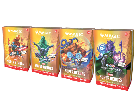 Magic: The Gathering Marvel Super Heroes Collector’s Edition Commander Deck Bundle - Includes All 4 Surge Foil Decks (Avengers Assemble, Wakanda Forever, The Fantastic Four, Doom Prevails)