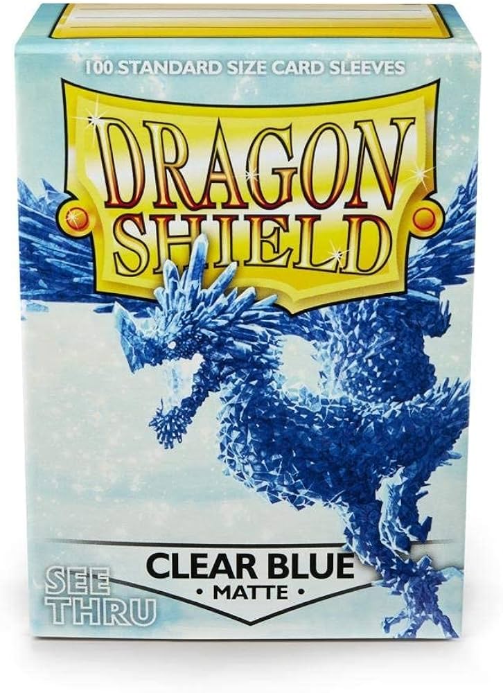 Dragon Shield Sleeves - Matte Clear Blue- 100 sleeves