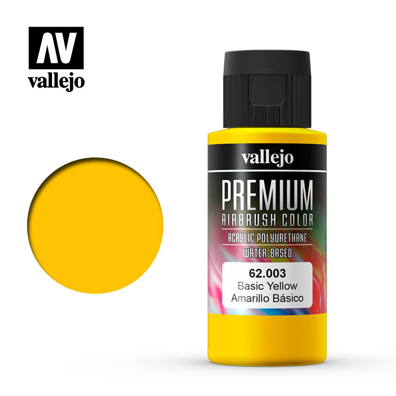 Vallejo - Premium Airbrush Color - Basic Yellow 60ml