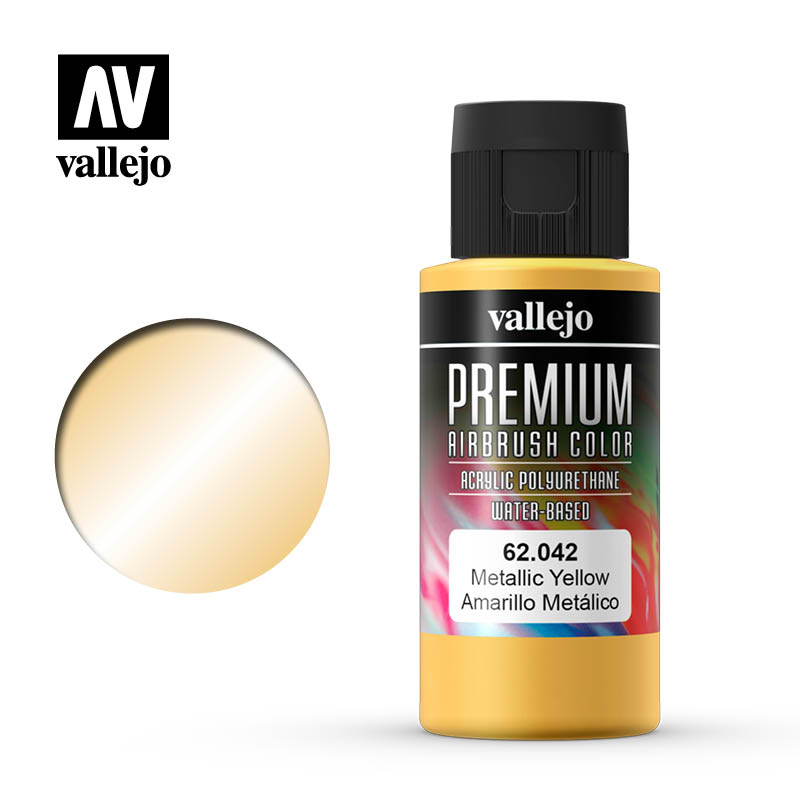 Vallejo - Premium Airbrush Color - Metallic Yellow 60ml